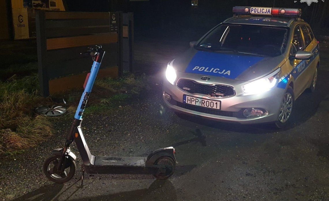 Nie zdążył wyhamować. 10-latek wjechał hulajnogą w samochód