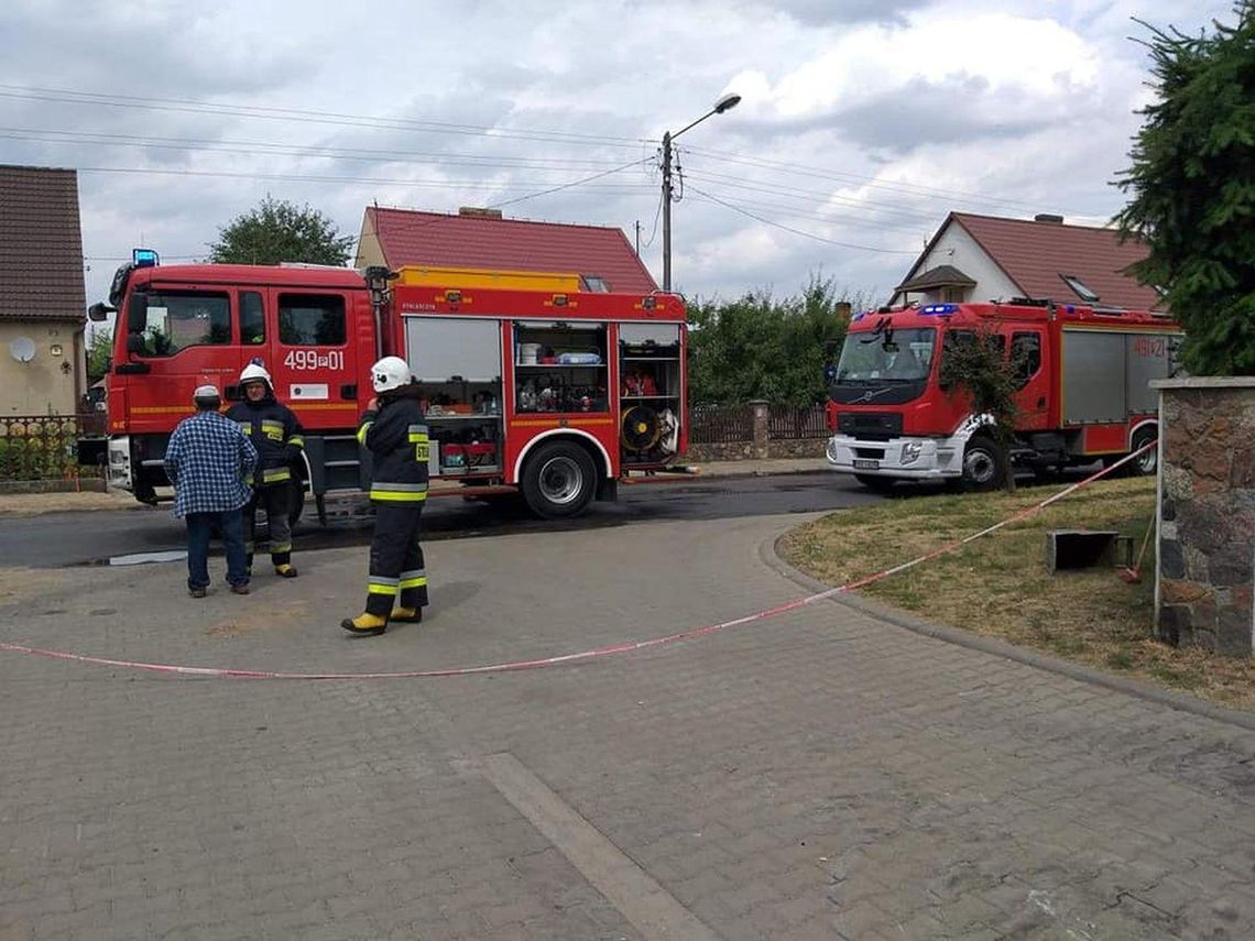 Niekontrolowany wyciek gazu w Kobylinie ZDJĘCIA