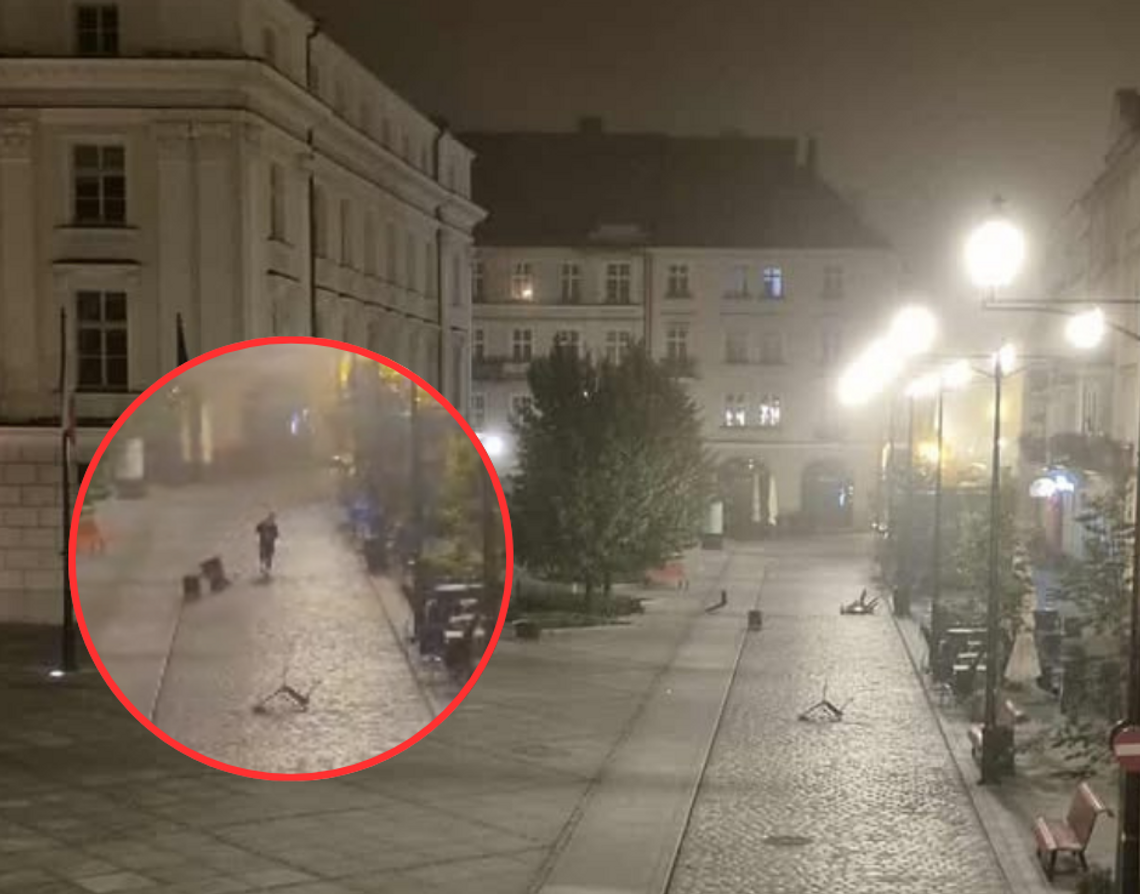 Nocna demolka na rynku. Krzyki i zniszczenia WIDEO