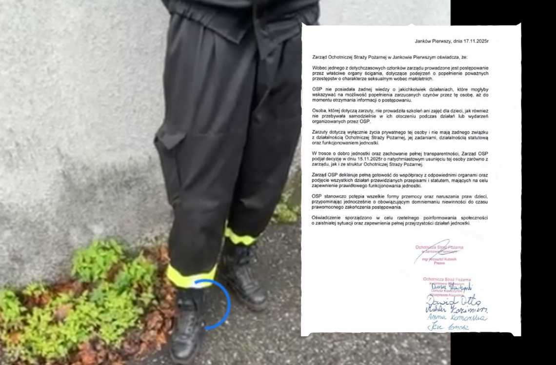 OSP zabiera głos po zatrzymaniu strażaka podejrzanego o rozmowy z 11-latką. Jest oficjalne oświadczenie jednostki