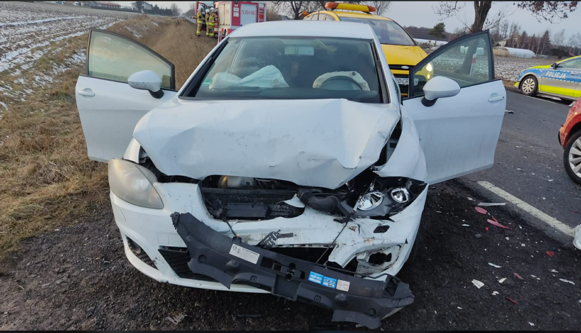 Pies wbiegł na drogę? Karambol trzech pojazdów