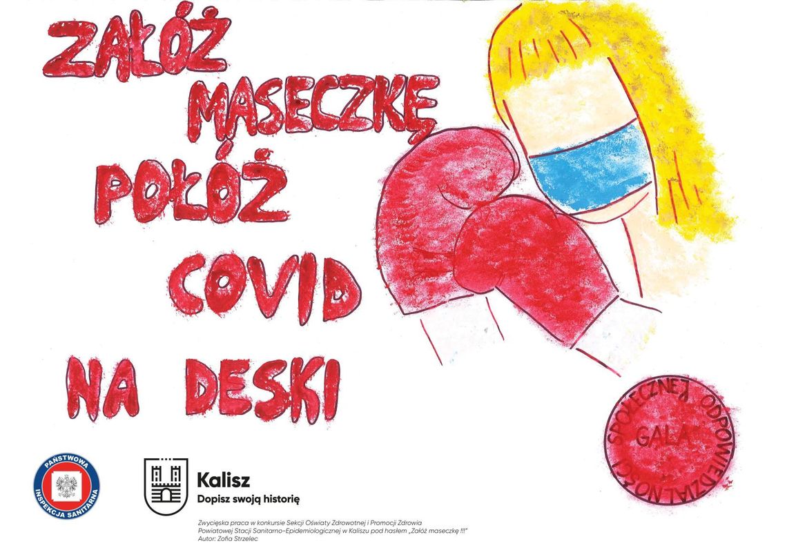 Sanepid rozstrzygnął konkurs na plakat.  Odbierz go bezpłatnie i wywieś w witrynie sklepowej, taksówce, piekarni