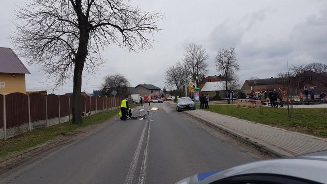 Śmiertelne potrącenie rowerzystki w Kraszewicach ZDJĘCIA