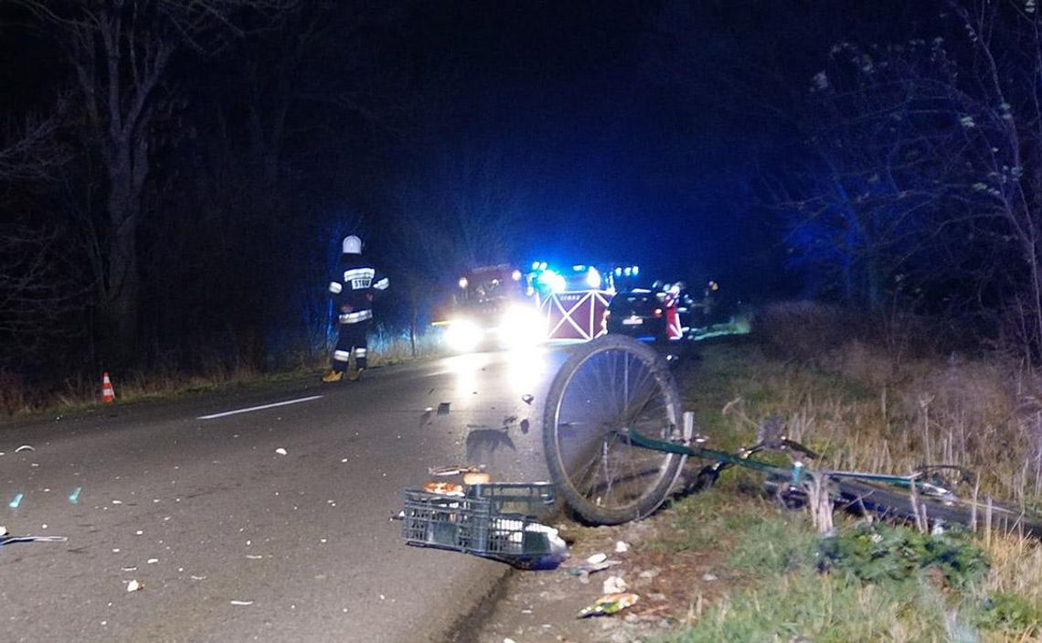 Śmiertelne potrącenie rowerzysty ZDJĘCIA