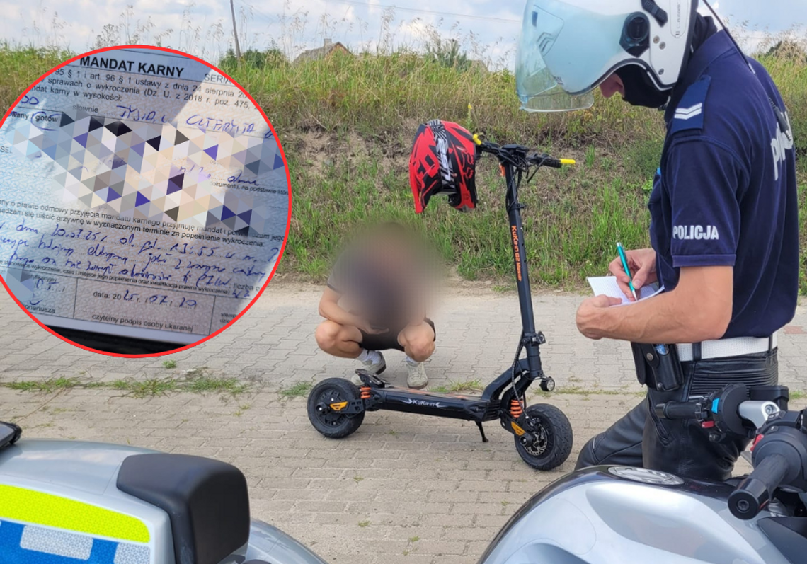 Taki mandat za hulajnogę! Policja nie ma litości