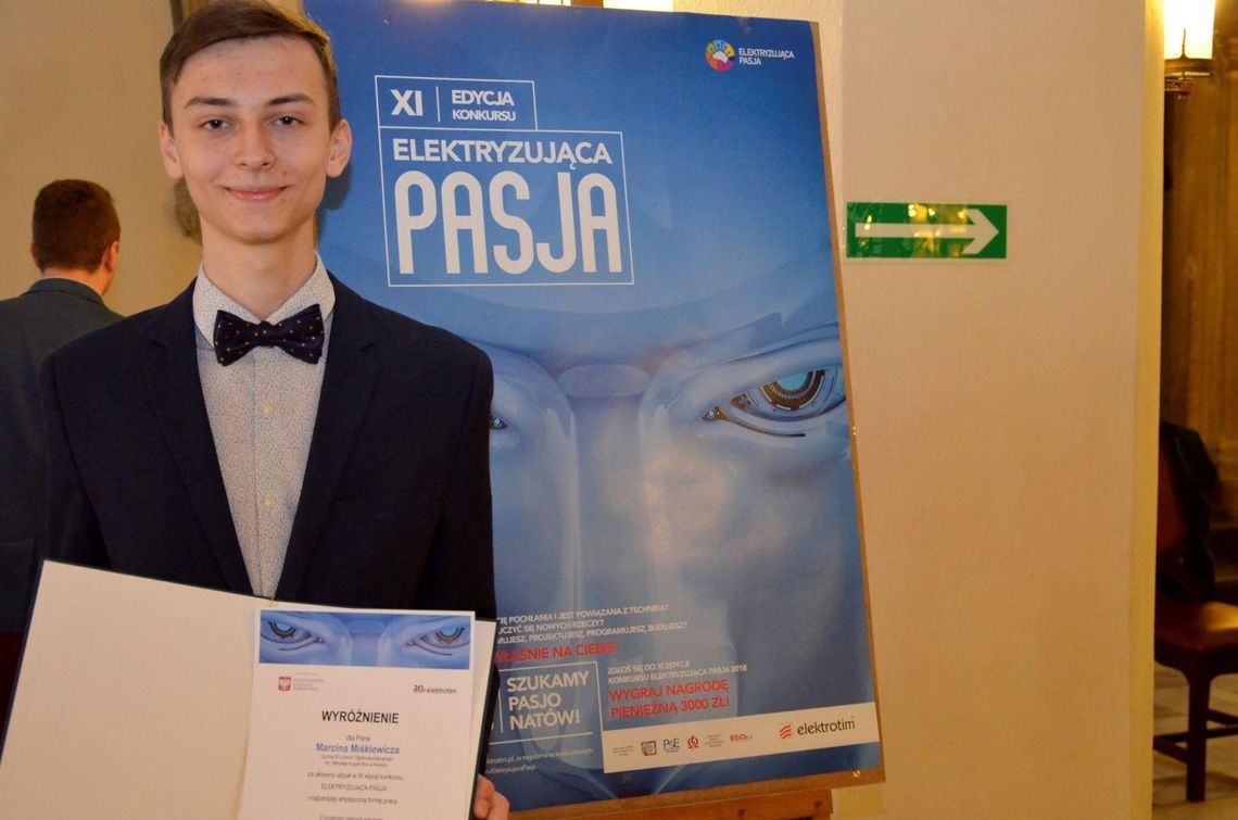 Uczeń III LO w Kaliszu laureatem konkursu Elektryzująca Pasja