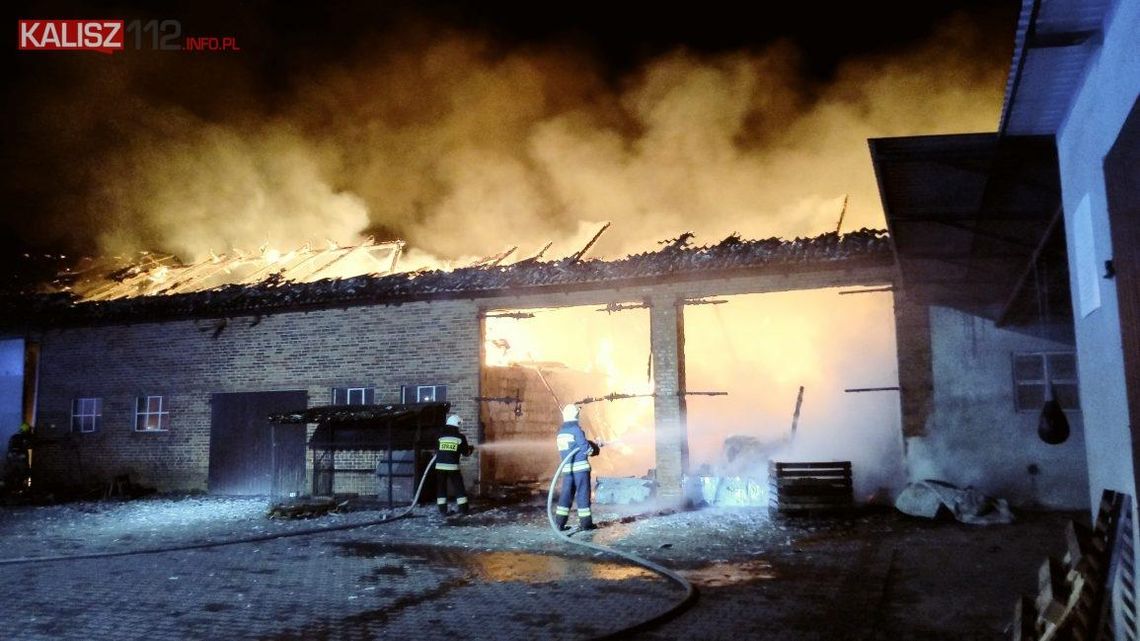 Wielki pożar stodoły. W akcji 11 zastępów straży pożarnej ZDJĘCIA