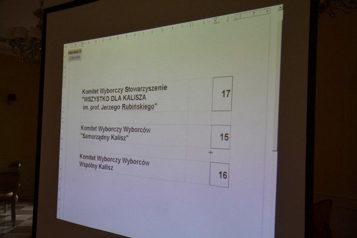 Wylosowano numery list wyborczych miejskich komitetów