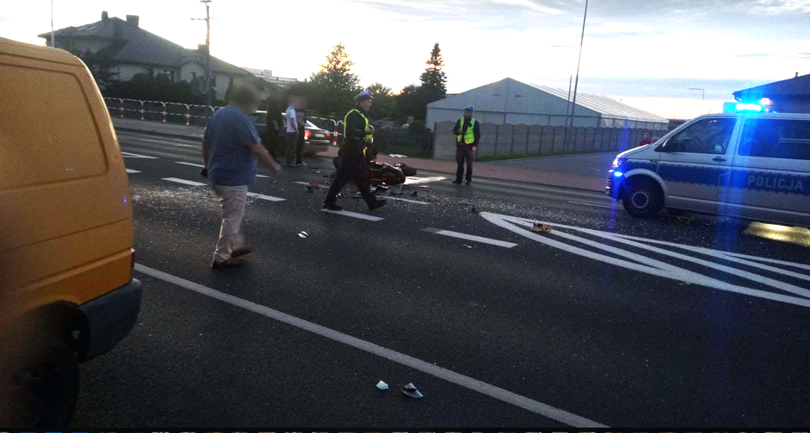 Wypadek na Wrocławskiej. Poszkodowany motocyklista