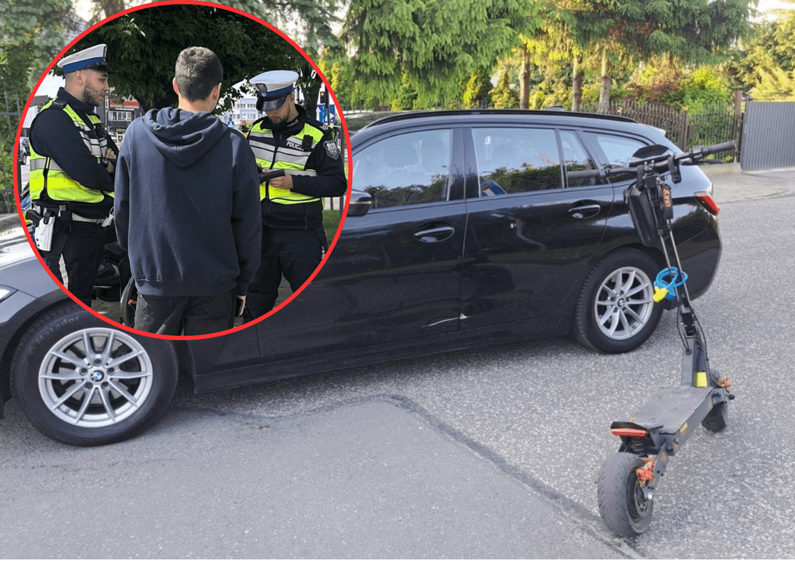 Wypadek nastolatków na hulajnodze. Trwają policyjne kontrole