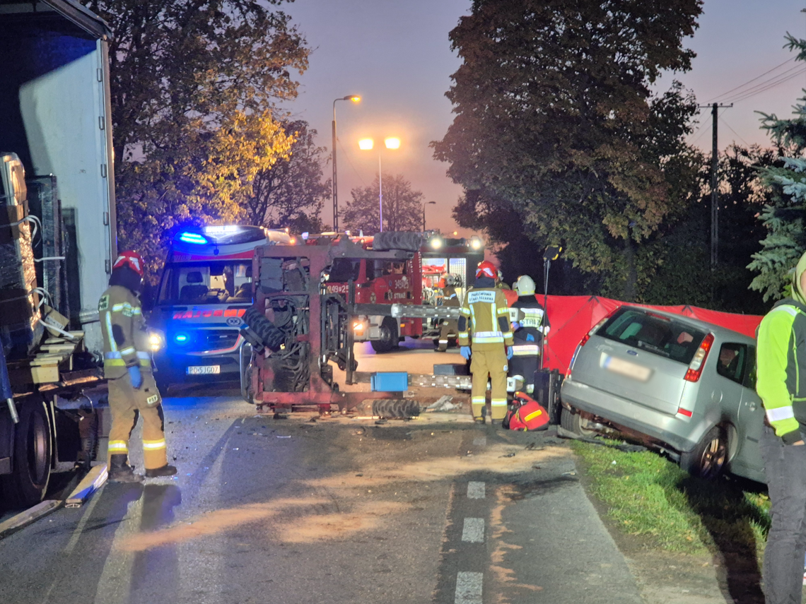 Wypadek pod Blizanowem. Droga zablokowana