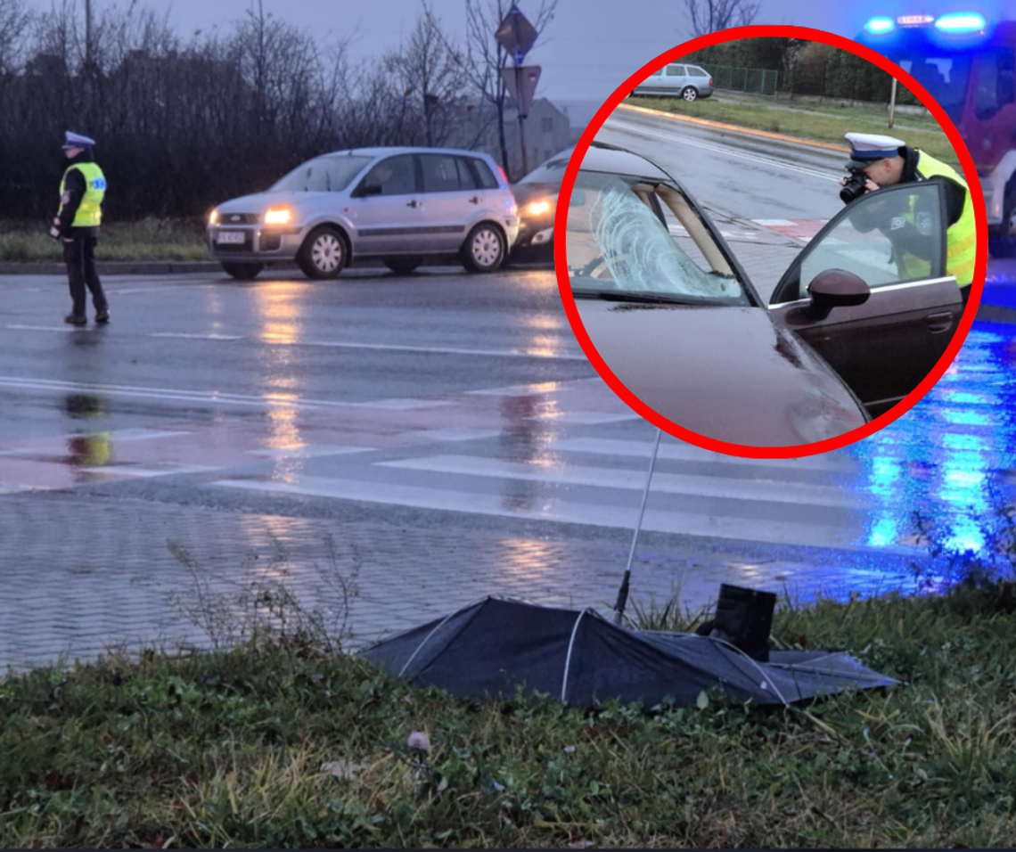 Wypadek w Kaliszu. Wjechał w pieszego na pasach ZDJĘCIA