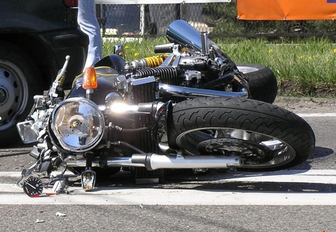 Wypadek z udziałem motocyklisty
