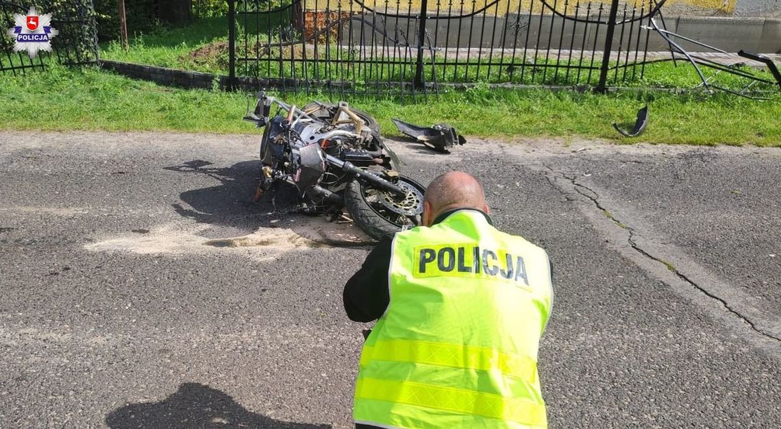 Wziął motocykl bez wiedzy rodziców. 15-latek nie opanował maszyny