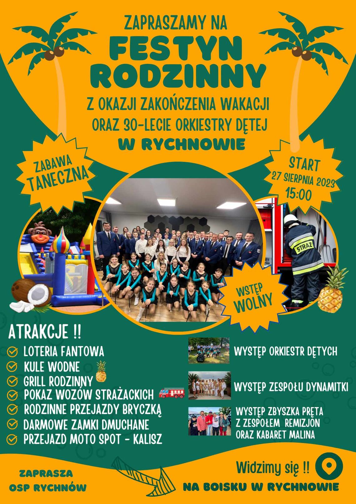 Zakończenie wakacji ze strażakami. OSP Rychnów zaprasza na festyn!