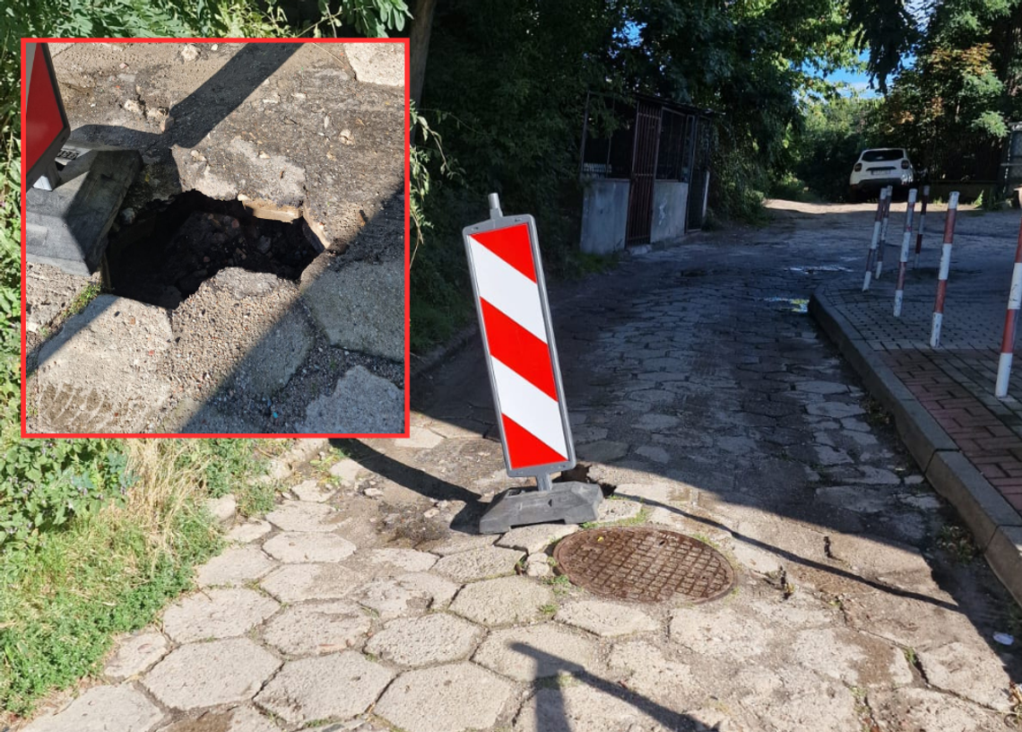 Zapada się droga. „Strach przejechać samochodem” Zapada się droga. „Strach przejechać samochodem”