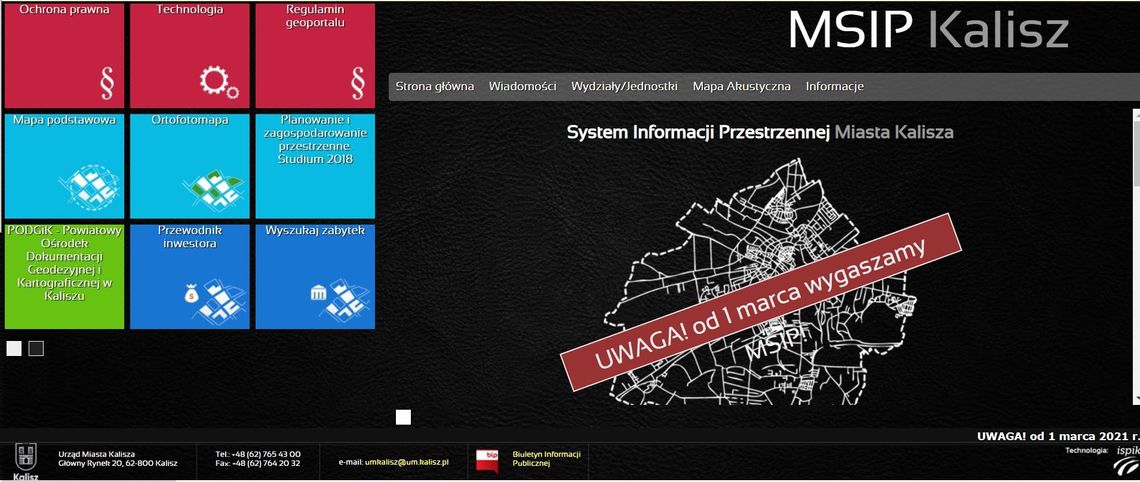 Znika Miejski System Informacji Przestrzennej. Zastąpi go nowy portal dla całej aglomeracji