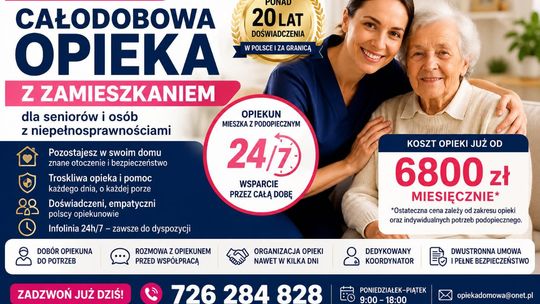 Całodobowa opieka z zamieszkaniem w domu seniora - 20 lat doświadczenia