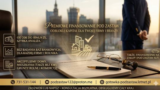 POZYCZKI POD ZASTAW NIERUCHOMOSCI DLA FIRM I ROLNIKOW