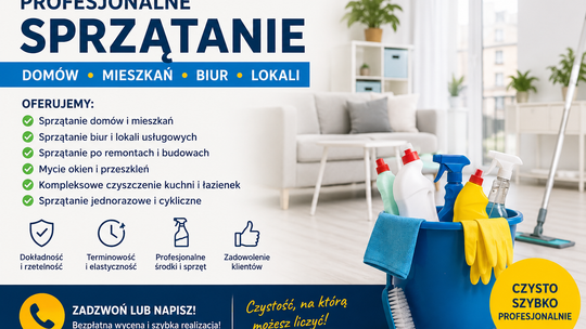 Profesjonalne sprzątanie domów, mieszkań i firm.