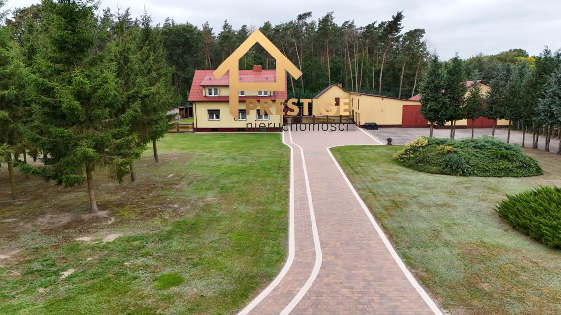 Dom + budynki gosp. pod biznes, przy lesie.