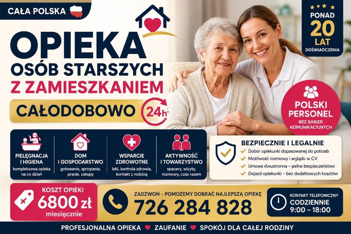 Opiekunka do osoby starszej z zamieszkaniem, 24h na dobę Opiekunka do osoby starszej z zamieszkaniem, 24h na dobę