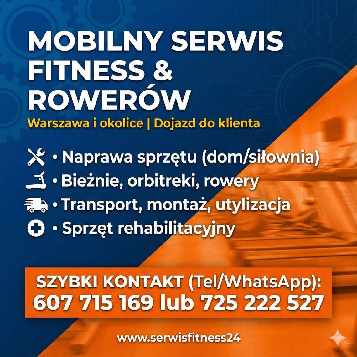 Serwis Siłowni i Sprzętu Sportowego, Mobilny Technik, Warszawa/Łódź/Lublin/Kielce/Olsztyn