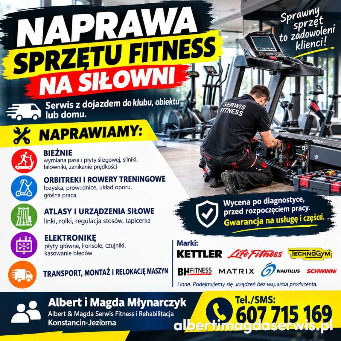 Serwis Siłowni Kalisz Sprzętu Fitness/ Rehabilitacyjnego