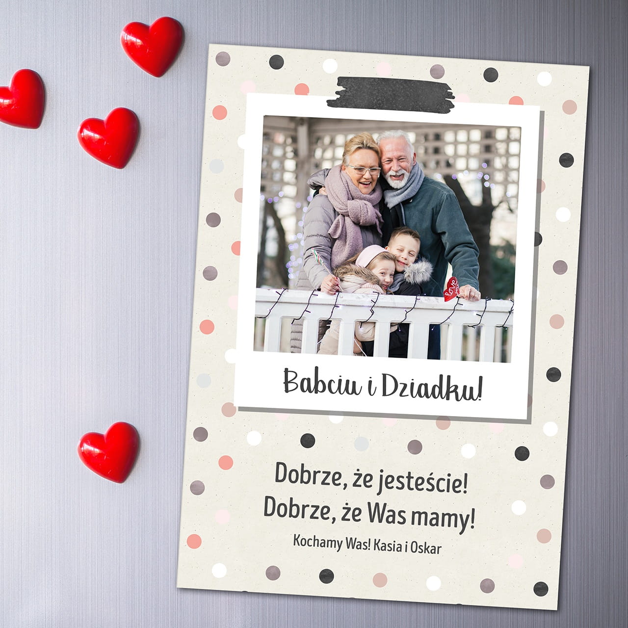 Magnes na lodówkę ze zdjęciem PREZENT DLA BABCI I DZIADKA